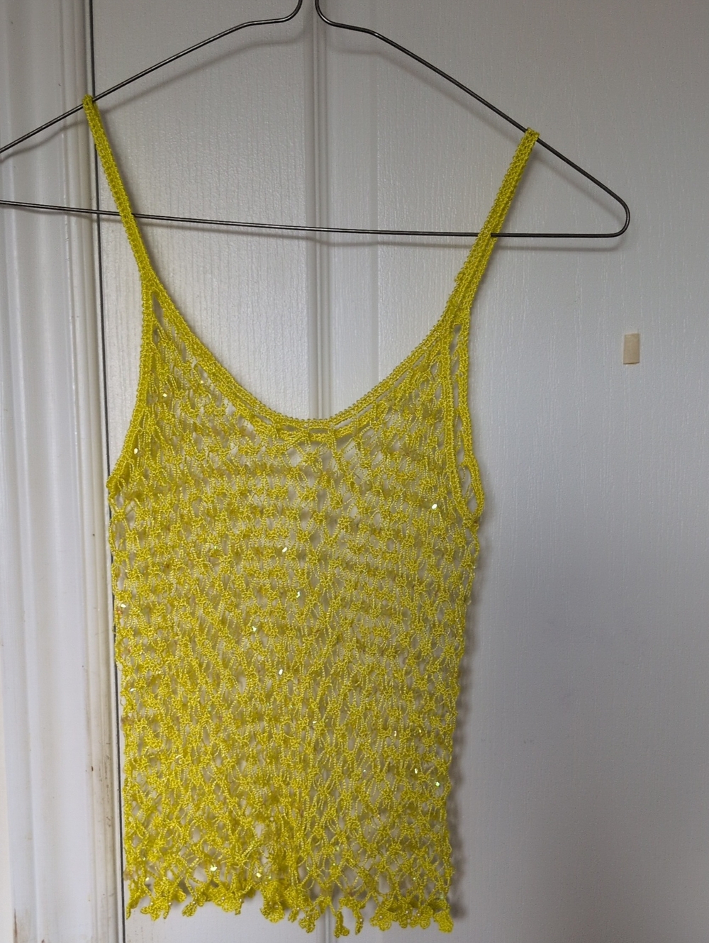 Yellow Crochet Sleeveless Top